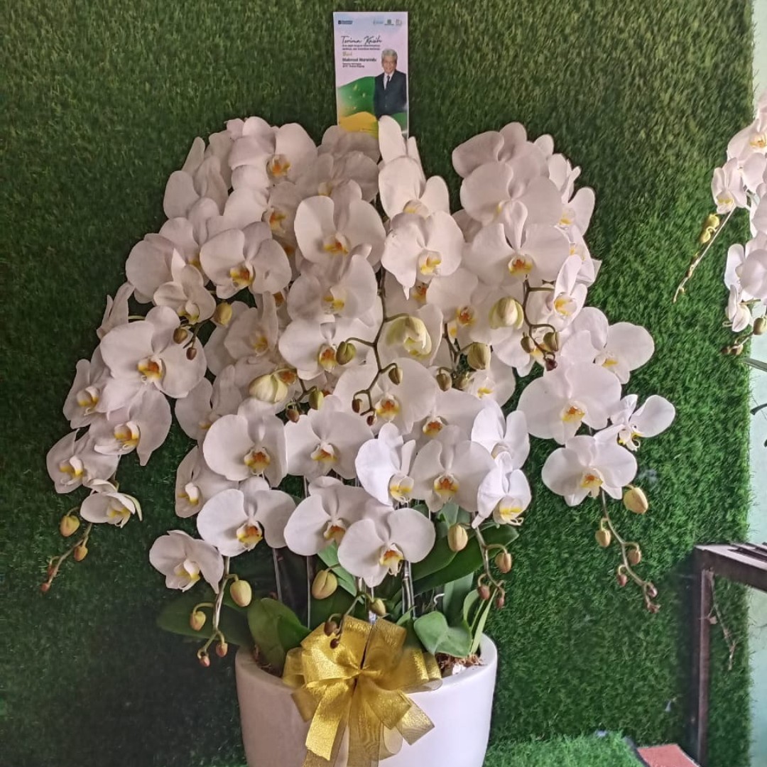 Dekorasi Meja Tamu Elegan Barokah Florist Jakarta